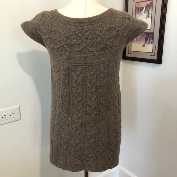 Ruff Hewn Wool Blend Cable Knit Sweater M Brown Lambswool Rabbit Hair Heritage - Picture 6 of 9